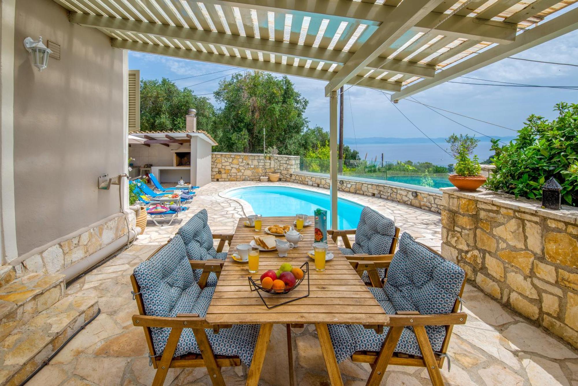 Loggos Seaview Cottage With Private Pool By Konnect Longós Екстериор снимка
