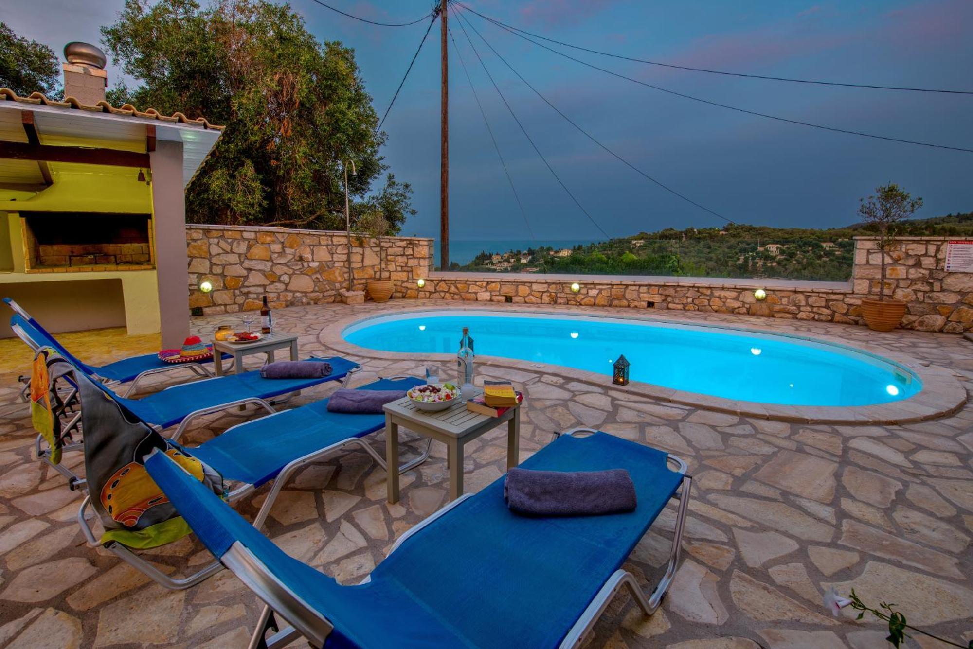 Loggos Seaview Cottage With Private Pool By Konnect Longós Екстериор снимка