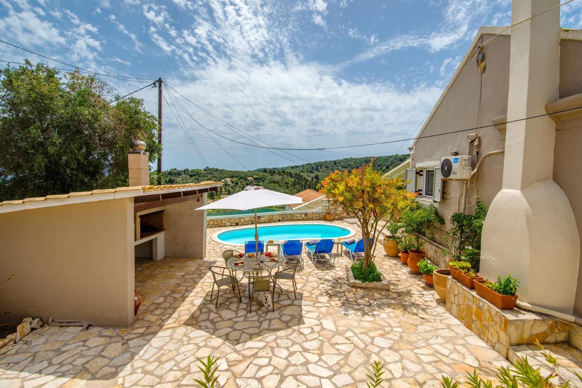 Loggos Seaview Cottage With Private Pool By Konnect Longós Екстериор снимка