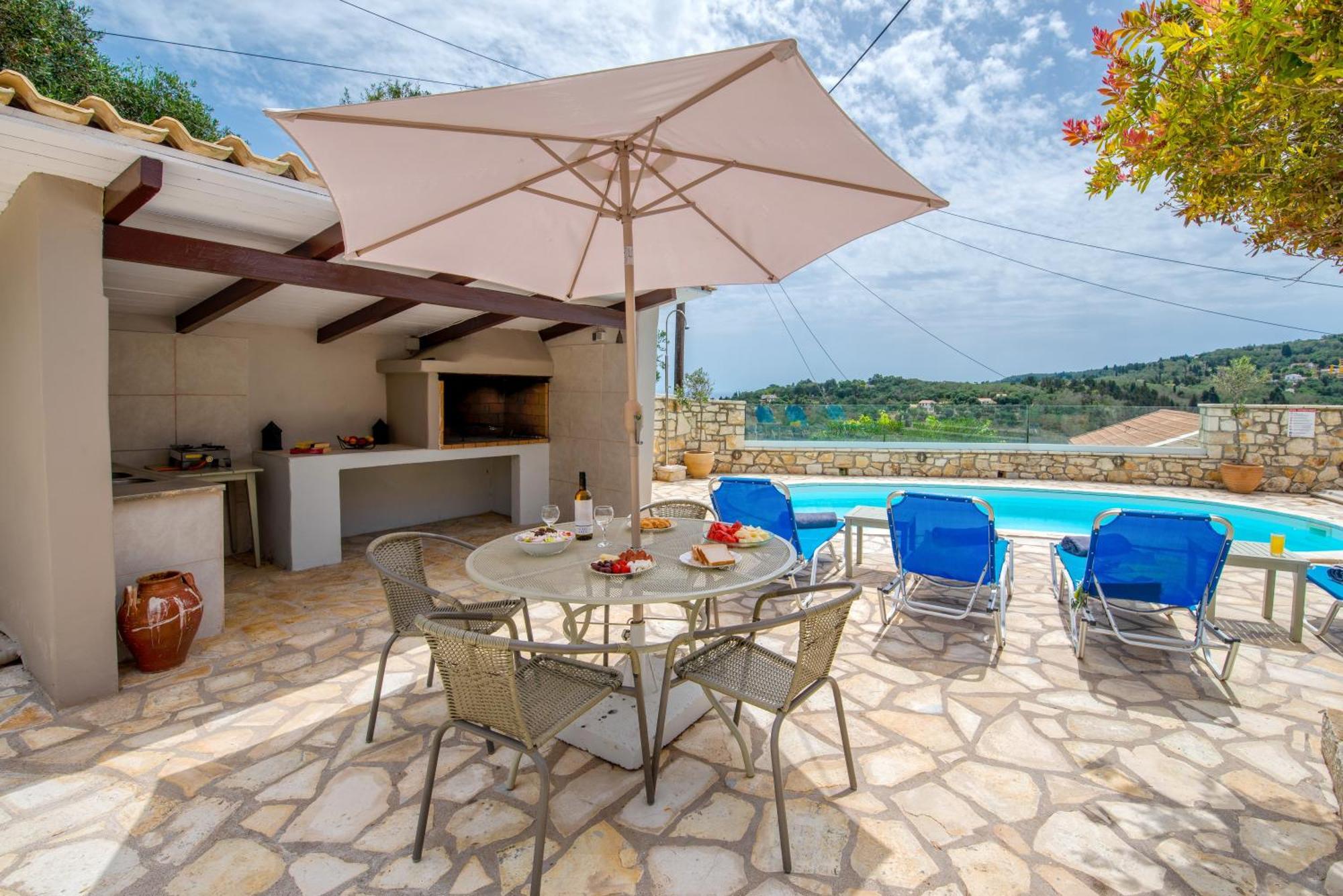 Loggos Seaview Cottage With Private Pool By Konnect Longós Екстериор снимка
