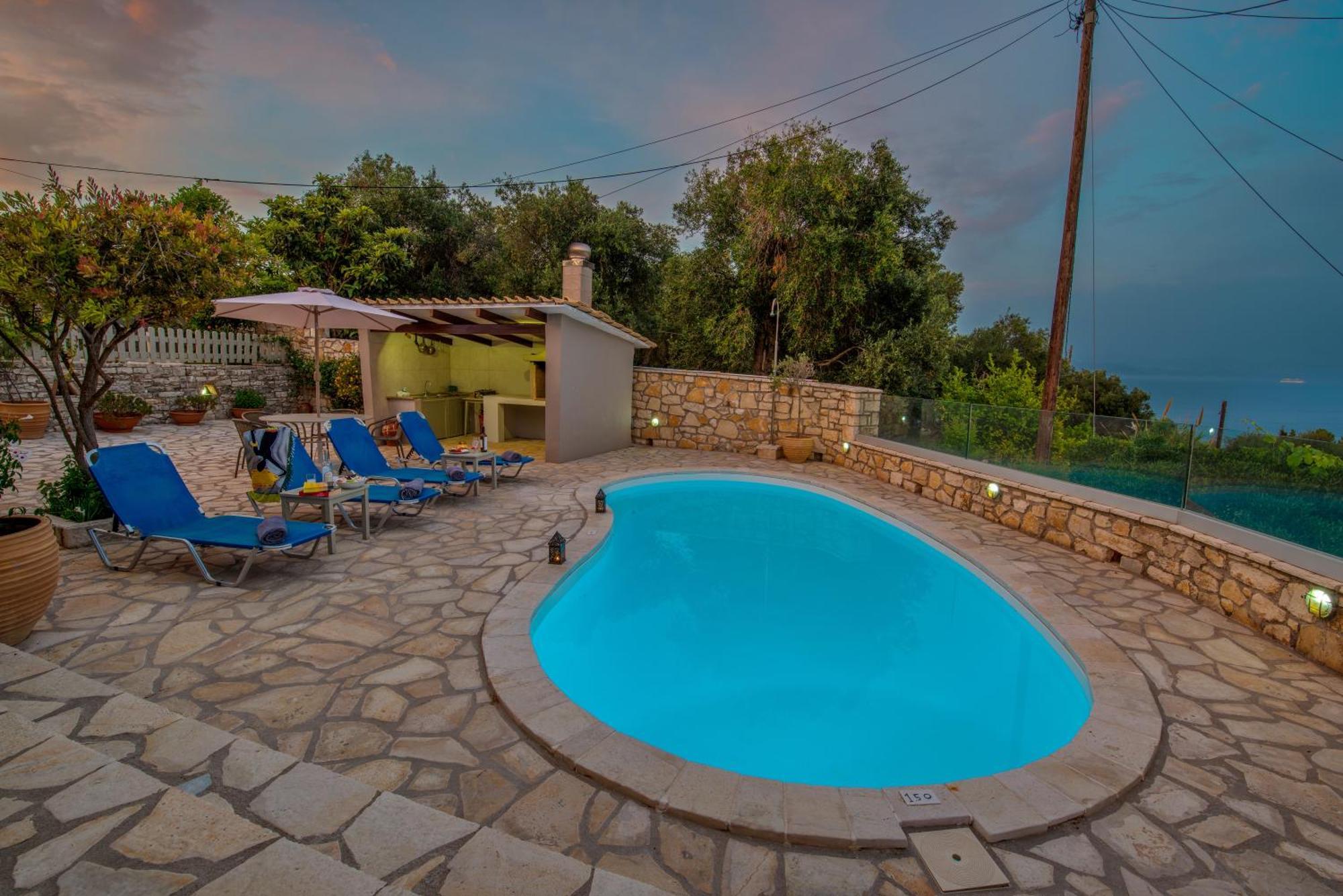 Loggos Seaview Cottage With Private Pool By Konnect Longós Екстериор снимка